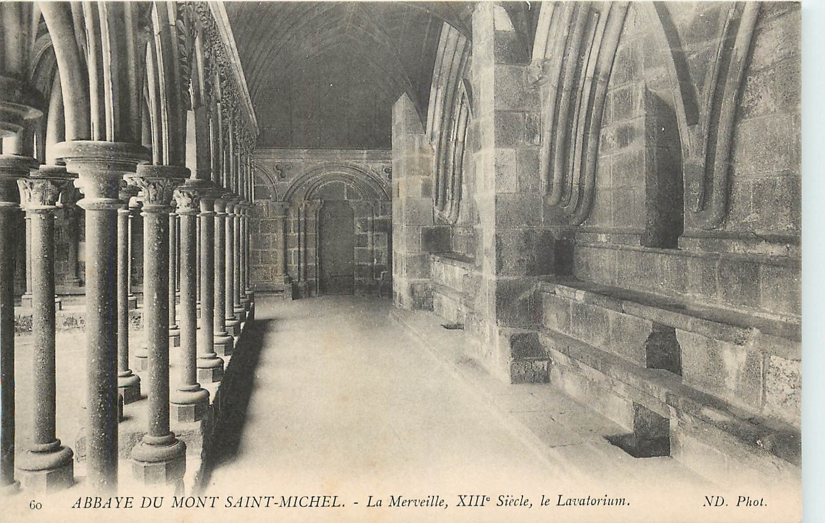 Abtei Mont-Saint-Michel — La Merveille, 13. Jahrhundert, das Lavatorium — ND. Phot.