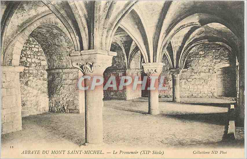 CPA Abbaye du Mont Saint Michel Le Promenoir 