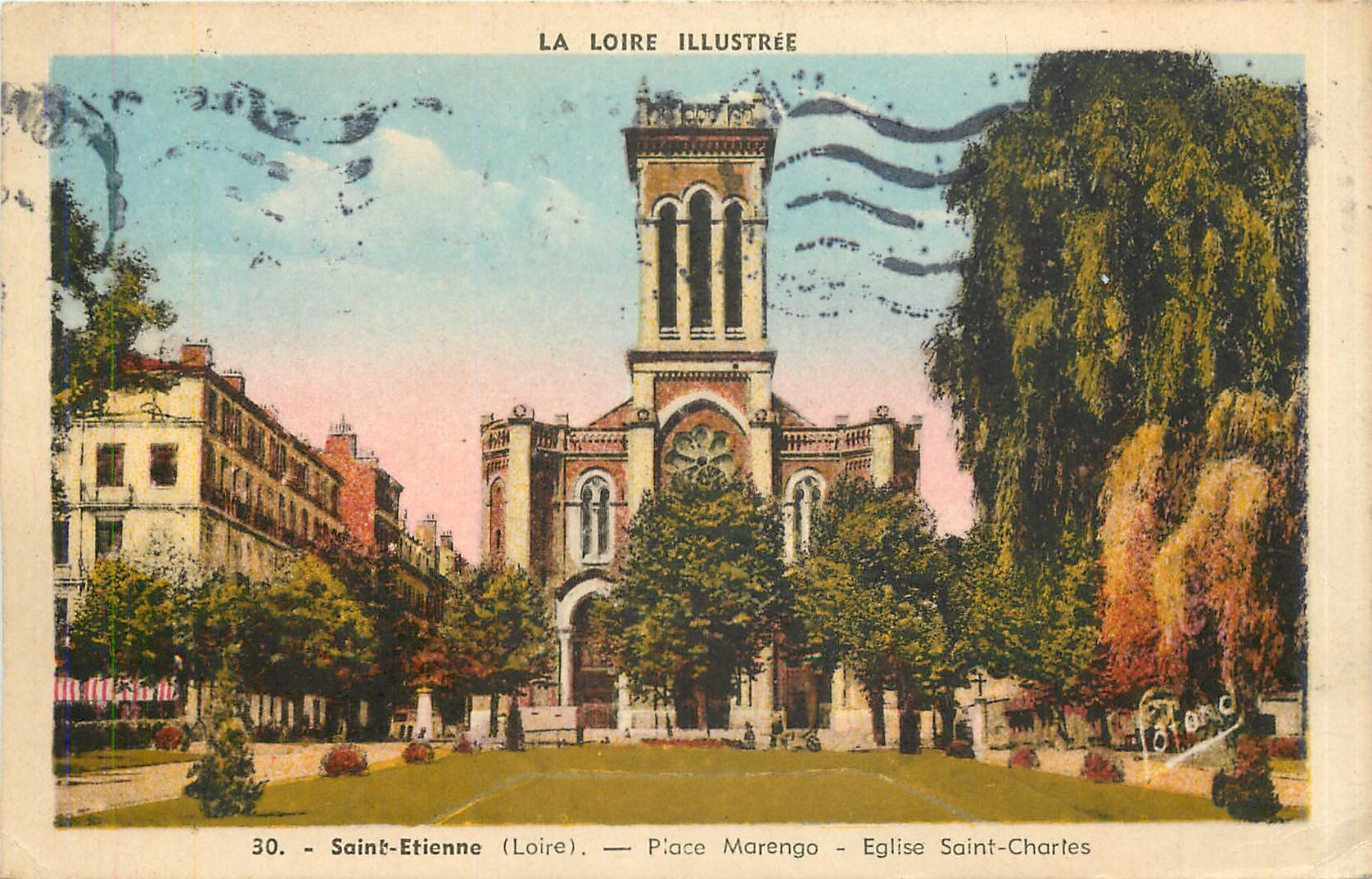 CPA Saint Etienne Loire Place Marengo Eglise Saint Charles 
