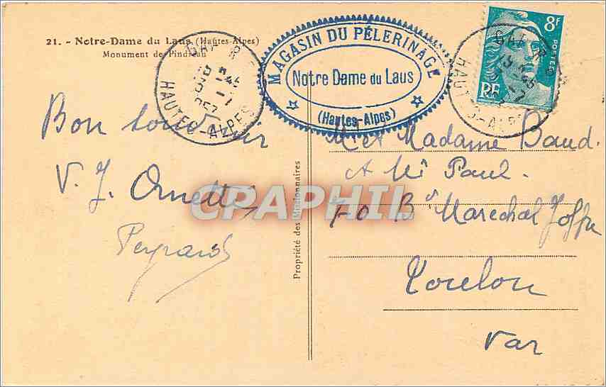 Notre-Dame du Laus — Monument de Pindarel — Magasin du Pèlerinage — Rückseite