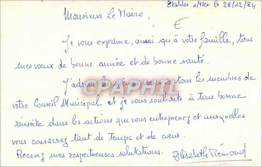 CPA Bonnee Annee oloavez mad  — Verso
