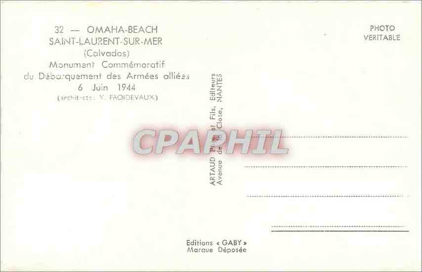 CPA Omaha Beach Saint Laurent sur Mer Calvados  — Rückseite