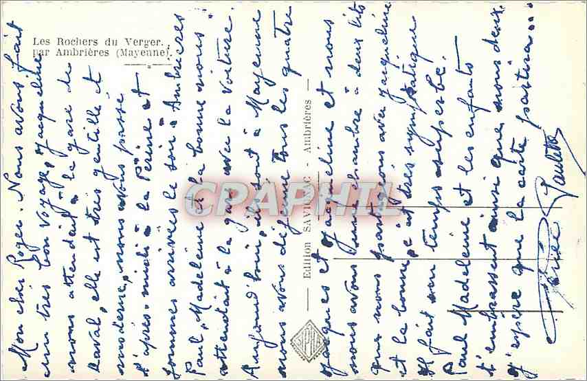 CPM Les Rouchers du Verger par Ambrieres Mayenne  — Back