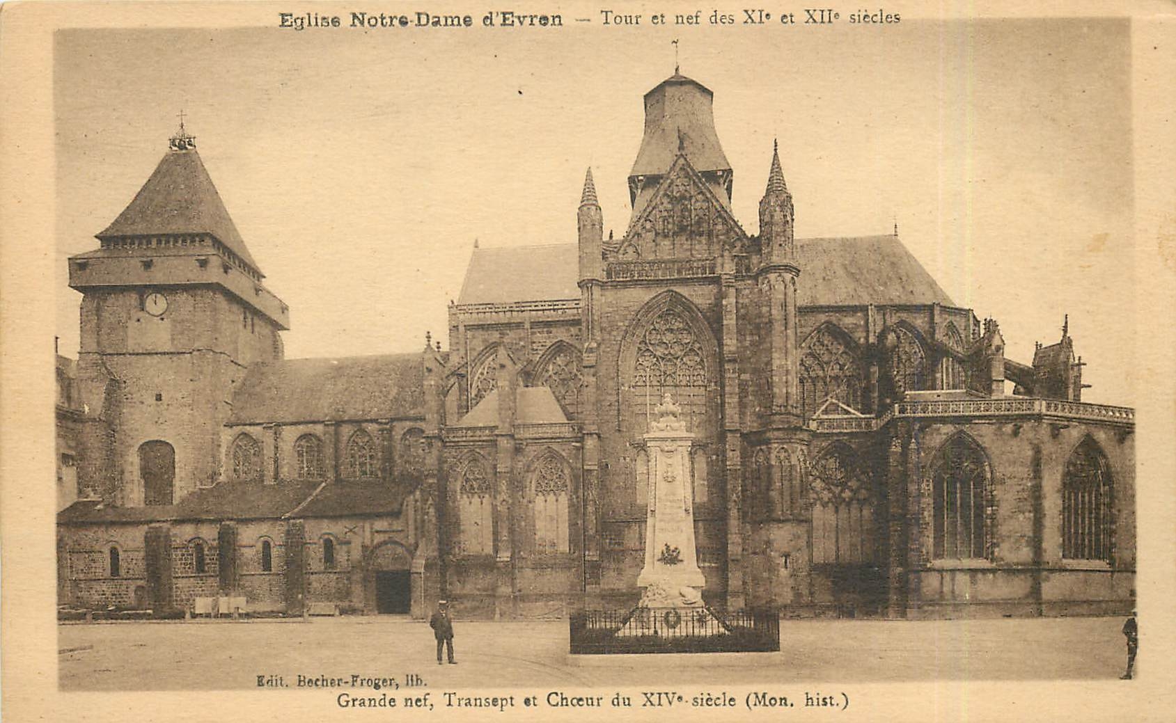 CPA Eglise Notre Dame d'Evron Tour et nef des XI et XII 