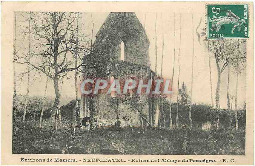 CPA Environs de Mamers Neufchatel Ruines de l'Abbaye de Perseigne 