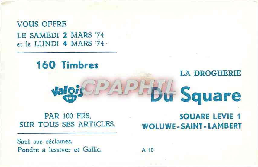 CPA La Droguerie du Square Square Levie i Woluwe Saint Lambert  — Rückseite