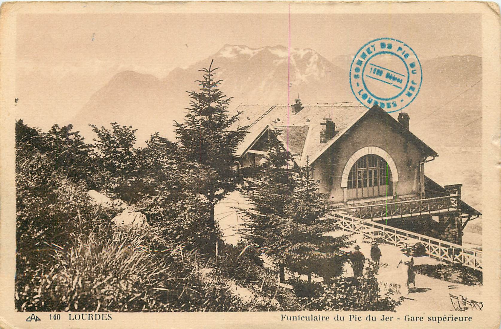 CPA Lourdes Funiculaire du Pic du Jer Gare superieure 