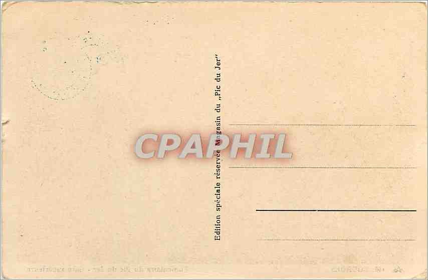 CPA Lourdes Funiculaire du Pic du Jer Gare superieure  — Verso
