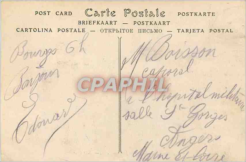 CPA Bourges Vue generale prise du Palais Jacques Coeur  — Rückseite