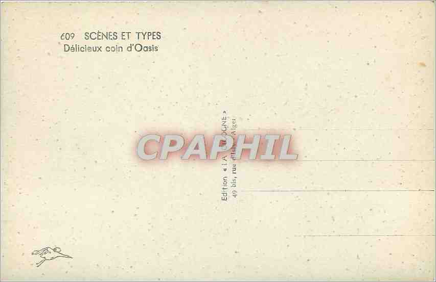 CPA Scenes et Types Delicieux coin d'Oasis  — Rückseite