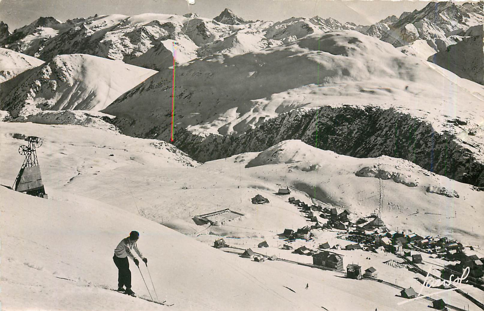 CPM L'Alpe d'Huez Isere Les pentes du Signal et vue generale 
