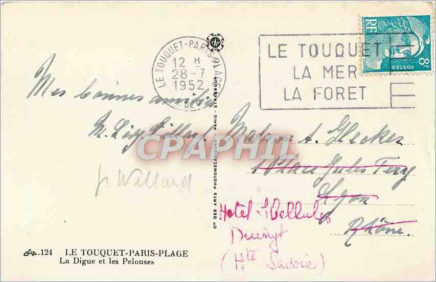 CPA Le Touquet Paris Plage La Digue et les Pelouses  — Rückseite