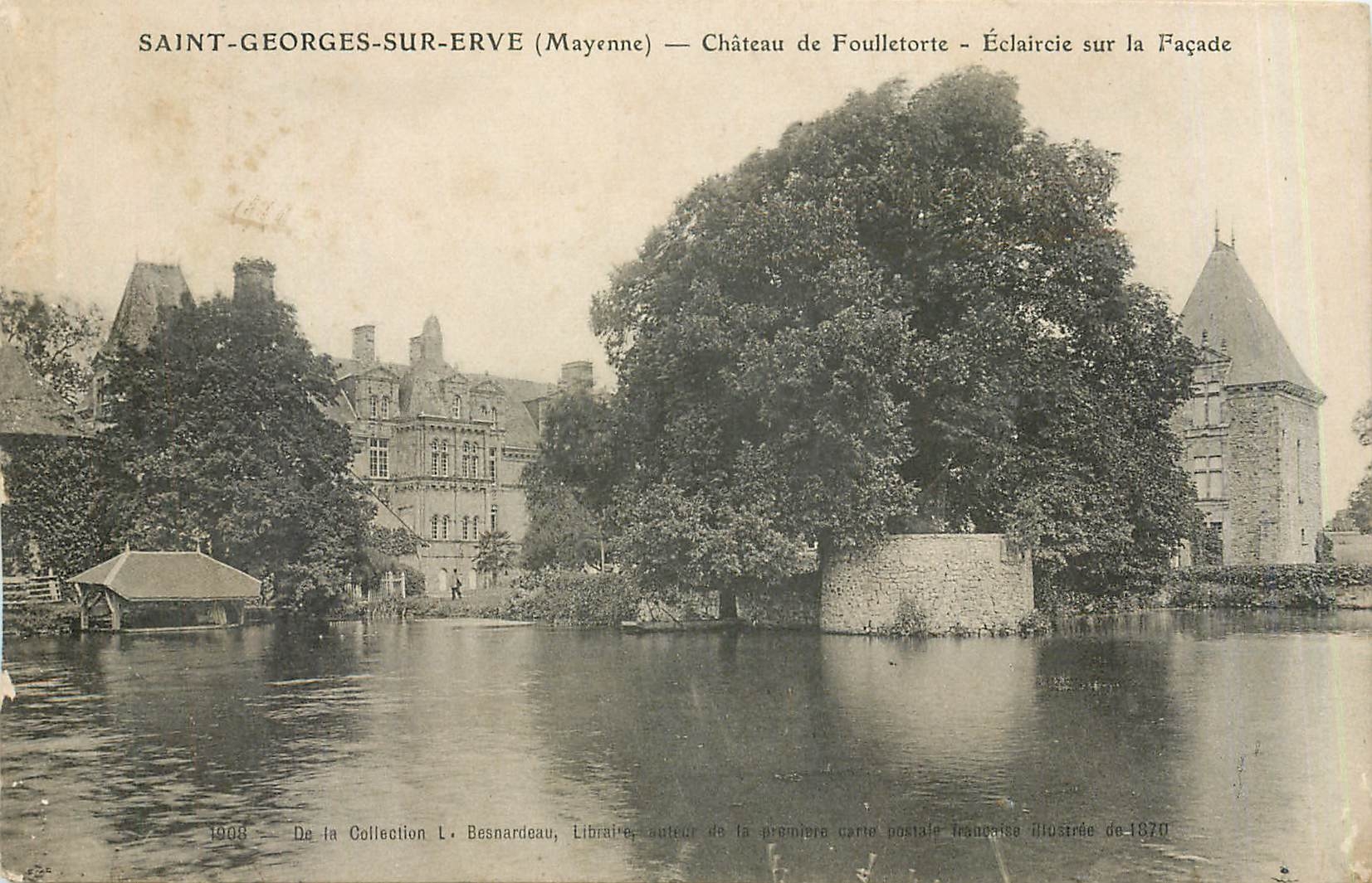 CPA Saint Georges sur Erve Mayenne Chateau de Foulletorte Ecleircle sur la Facade 