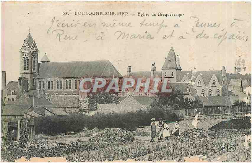 CPA Boulogne sur Mer Eglise de Brequerecque 