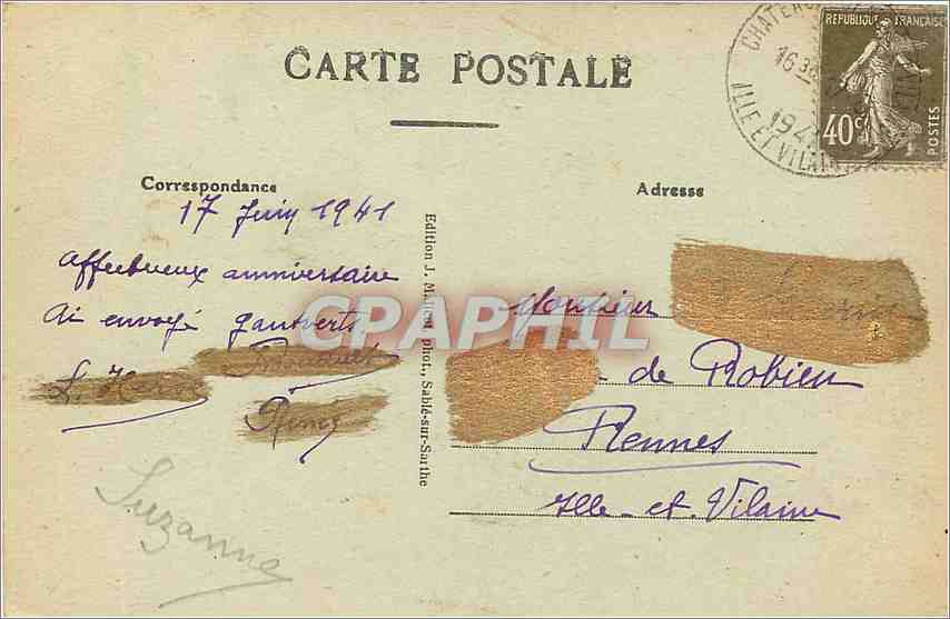 CPA Chateau Gontier Mayenne Quai de l'Hopital  — Rückseite