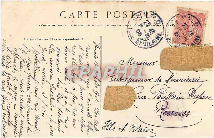 CPA Saint Malo Le Fort National a maree haute  — Verso