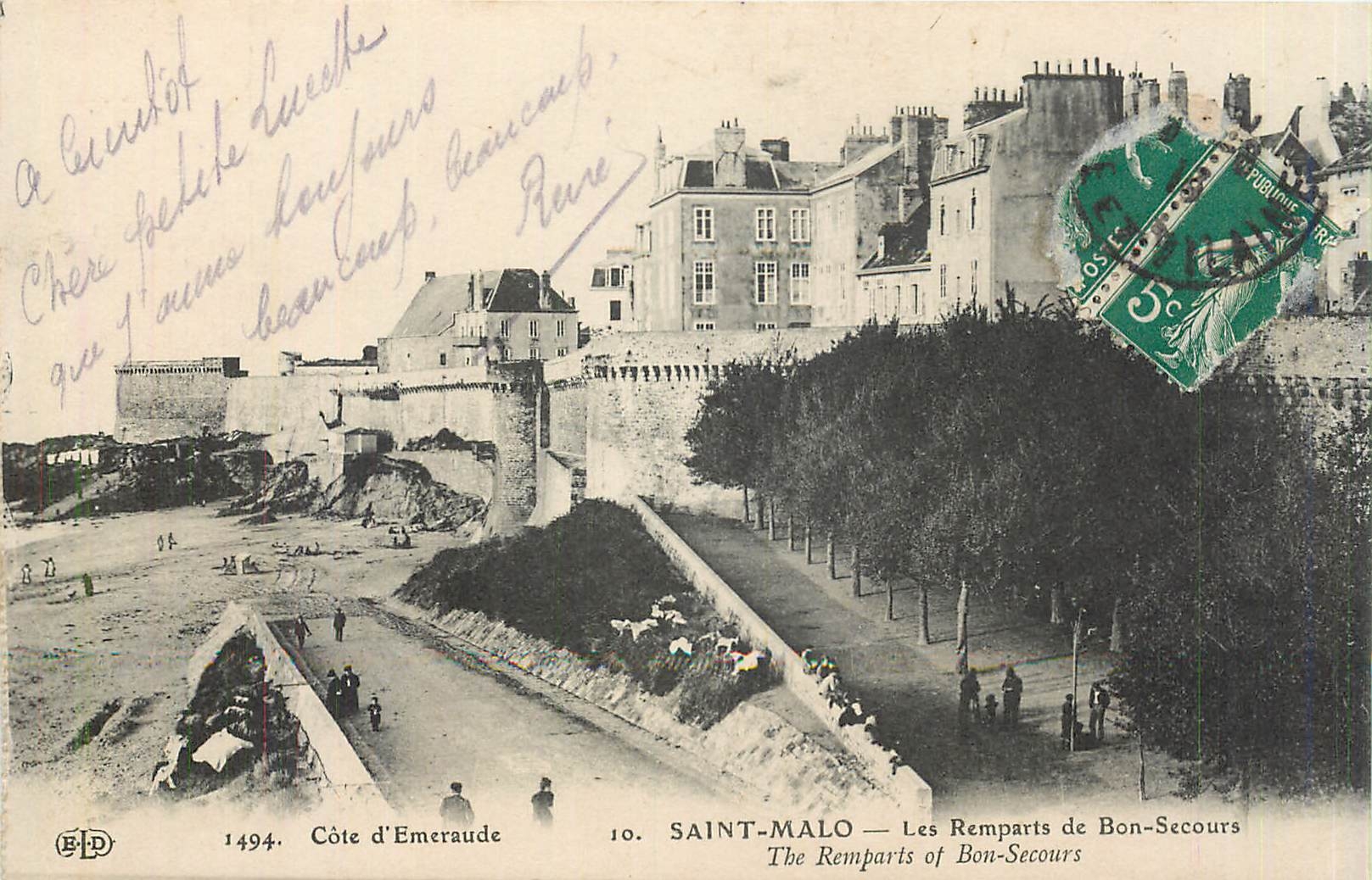 SAINT-MALO — The Walls of Bon-Secours — Emerald Coast — Publisher B.P.D. No. 1494
