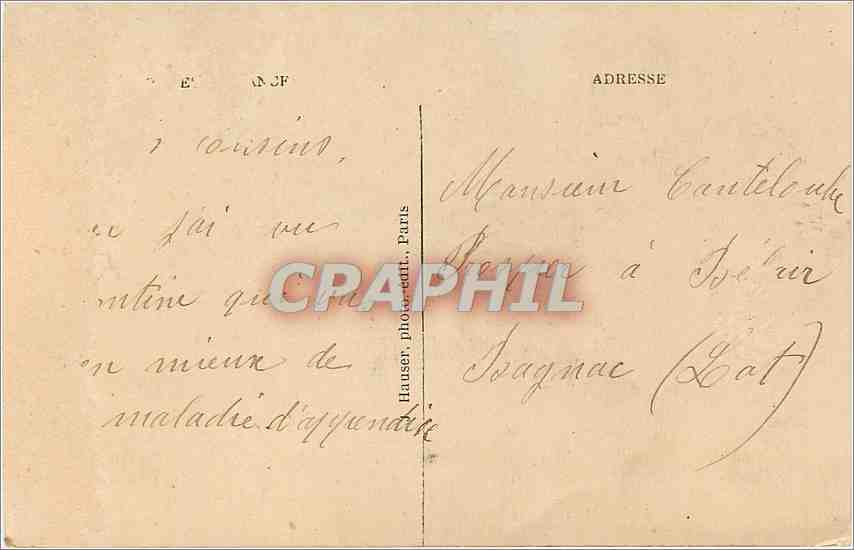 CPA Sacre Cœur — Rückseite