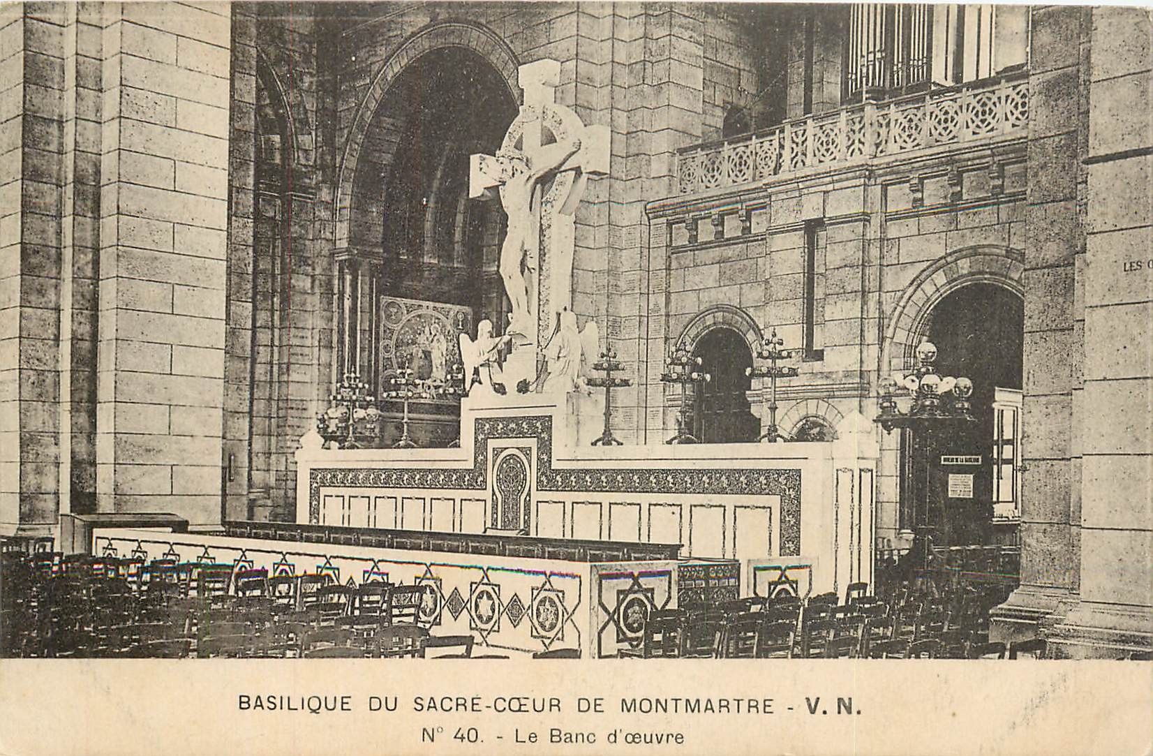 CPA Basilique du Sacre Coeur de Montmartre Le Banc d'ceuvre 