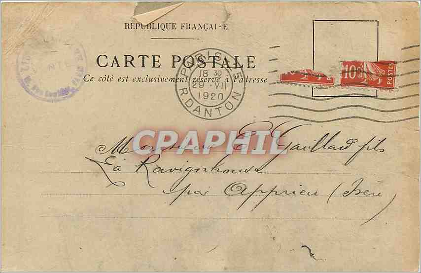 CPA Librairie Delagrave Rue Soufflot Paris — Back