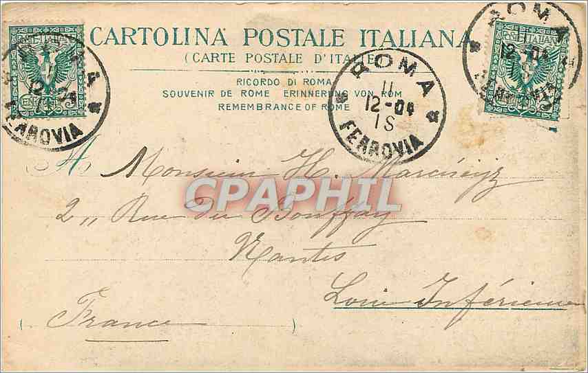 CPA Roma Arco trionfale di Tito  — Rückseite
