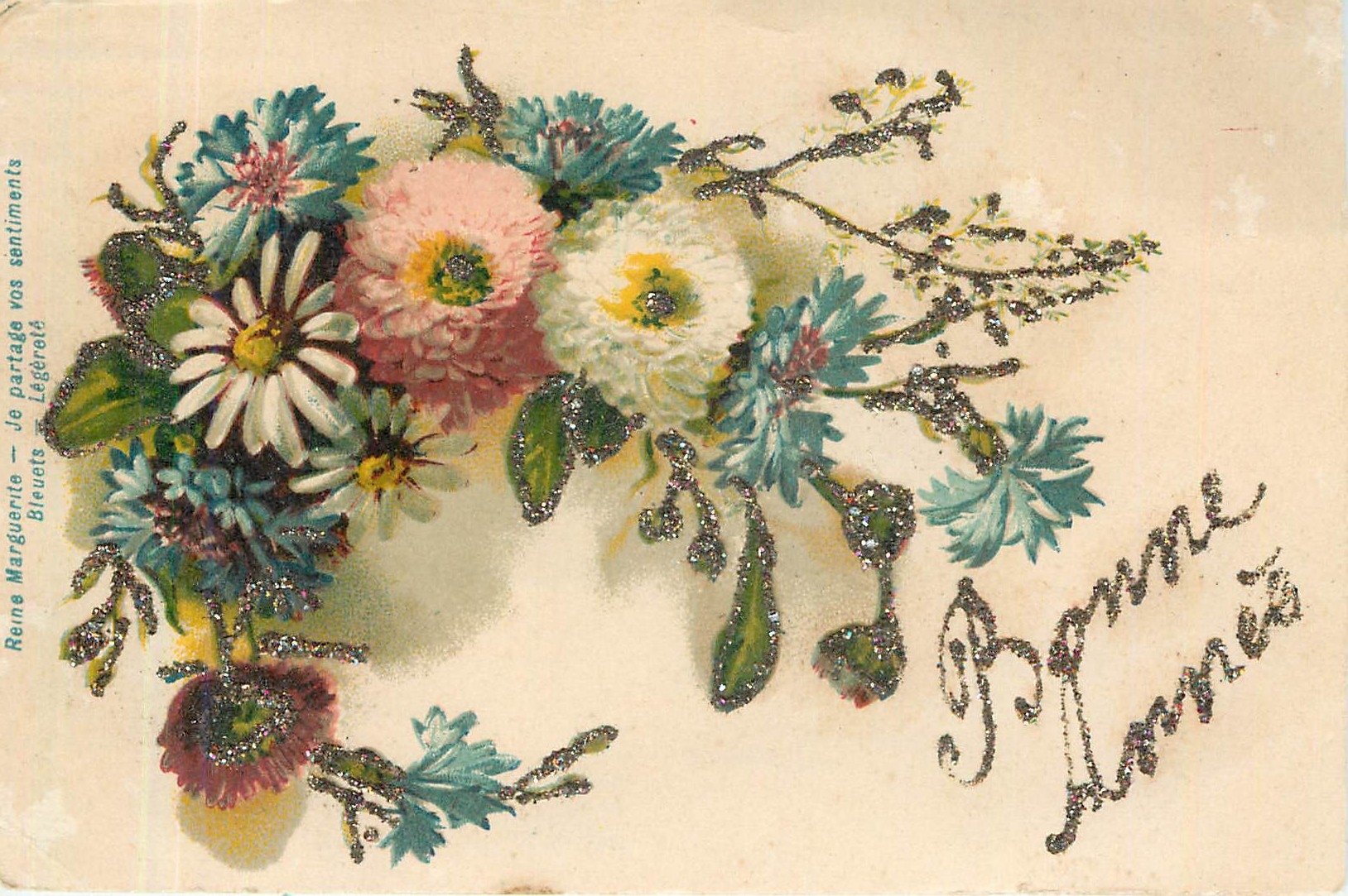 CPA Bonne Annee Fleurs
