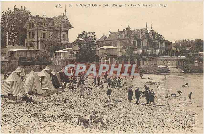 CPA Arcachon Cote d'Argent Les Villas et la Plage 