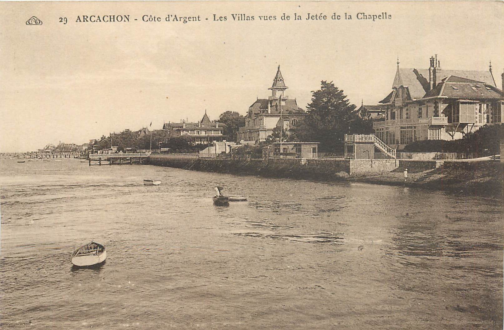 CPA Arcachon Cote d'Argent Les Villas vues de la Jetee de la Chapelle 