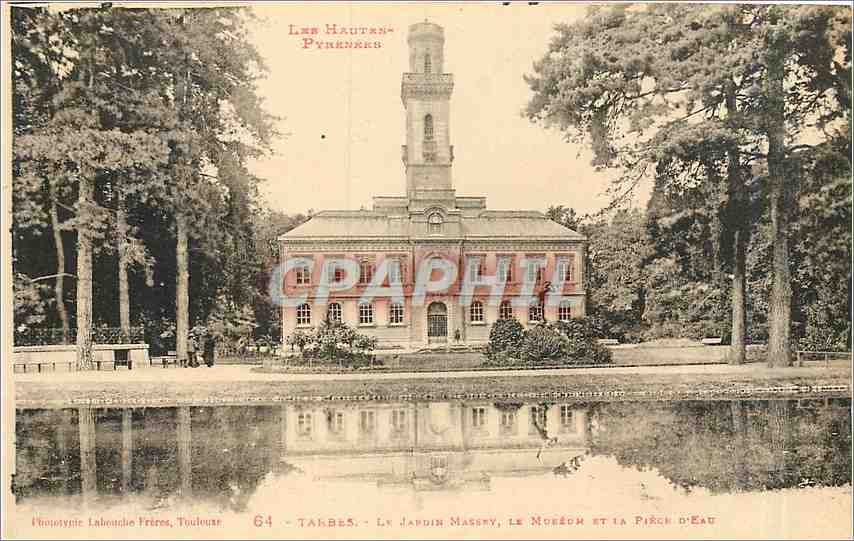 TARBES - Le Jardin Masséry, le Muret et la Pierre d'Eau — Phototypie Labouche Frères, Toulouse, n°64