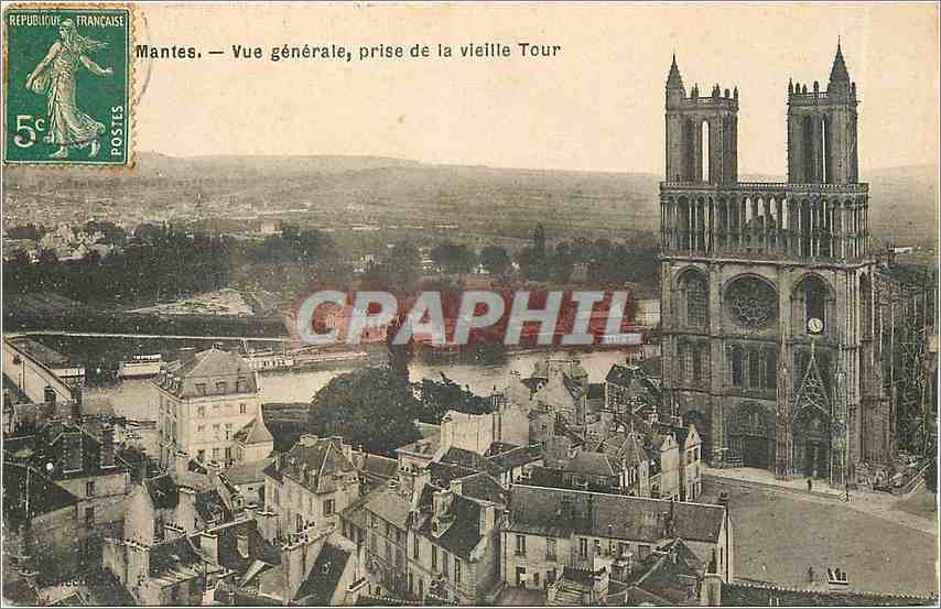 Mantes — Vue générale, prise de la vieille Tour — Éditeur non visible