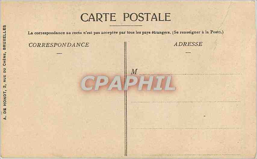 CPA Bruxelles Chaire de Sainte Gudule  — Rückseite