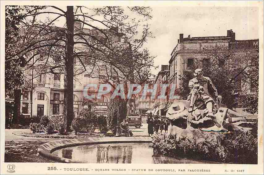 Toulouse - Square Wilson - Statue von Goudouli, von Falquières