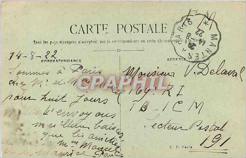 CPA Paris Le Senat et le jardin du Luxembourg Lion — Rückseite