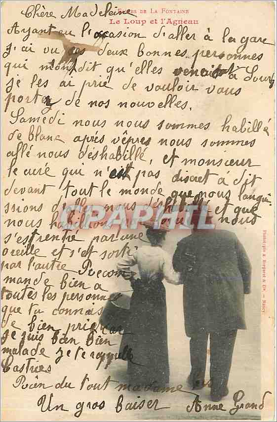 CPA Le Loup et l'Agneau Femme