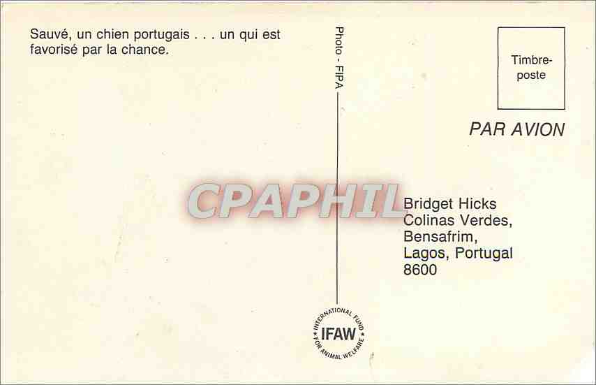 CPM Sauve un chien portugais  — Rückseite