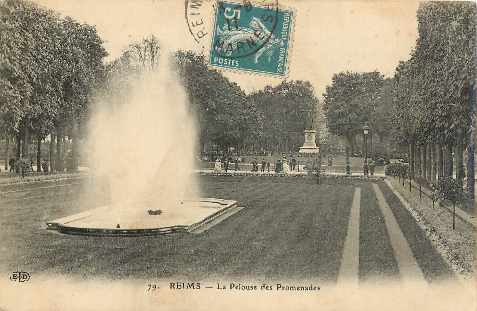 CPA Reims La Pelouse des Promenades 