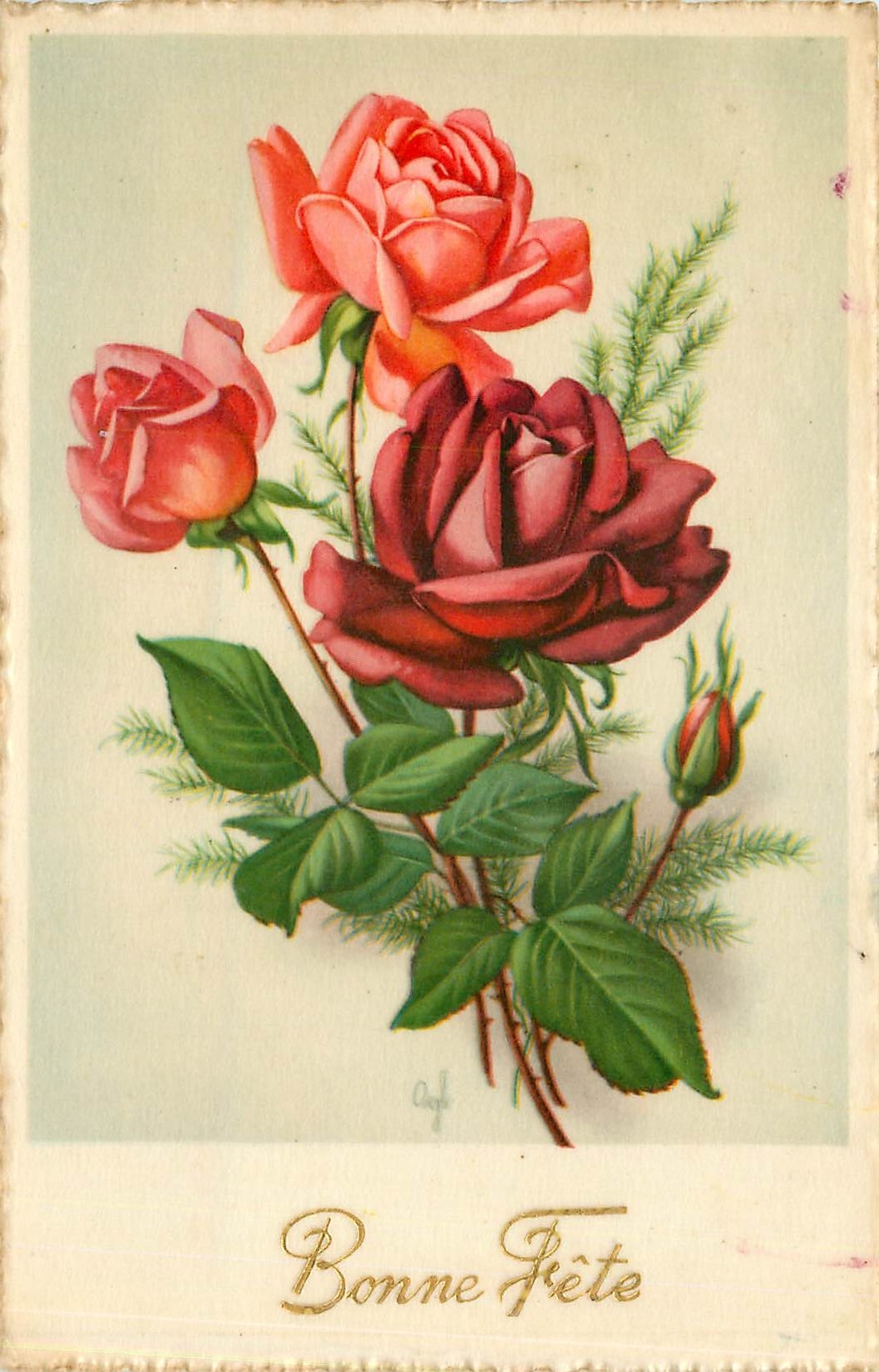 CPA Bonne Fete Fleurs