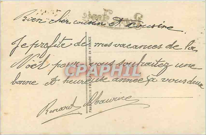CPA Bonne Annee  — Verso