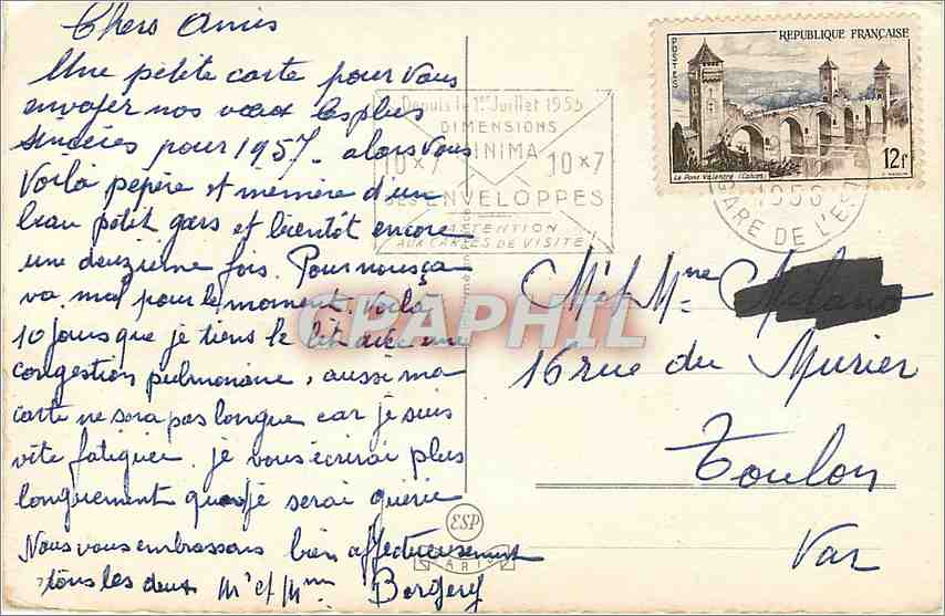 CPA Bonne Annee  — Verso