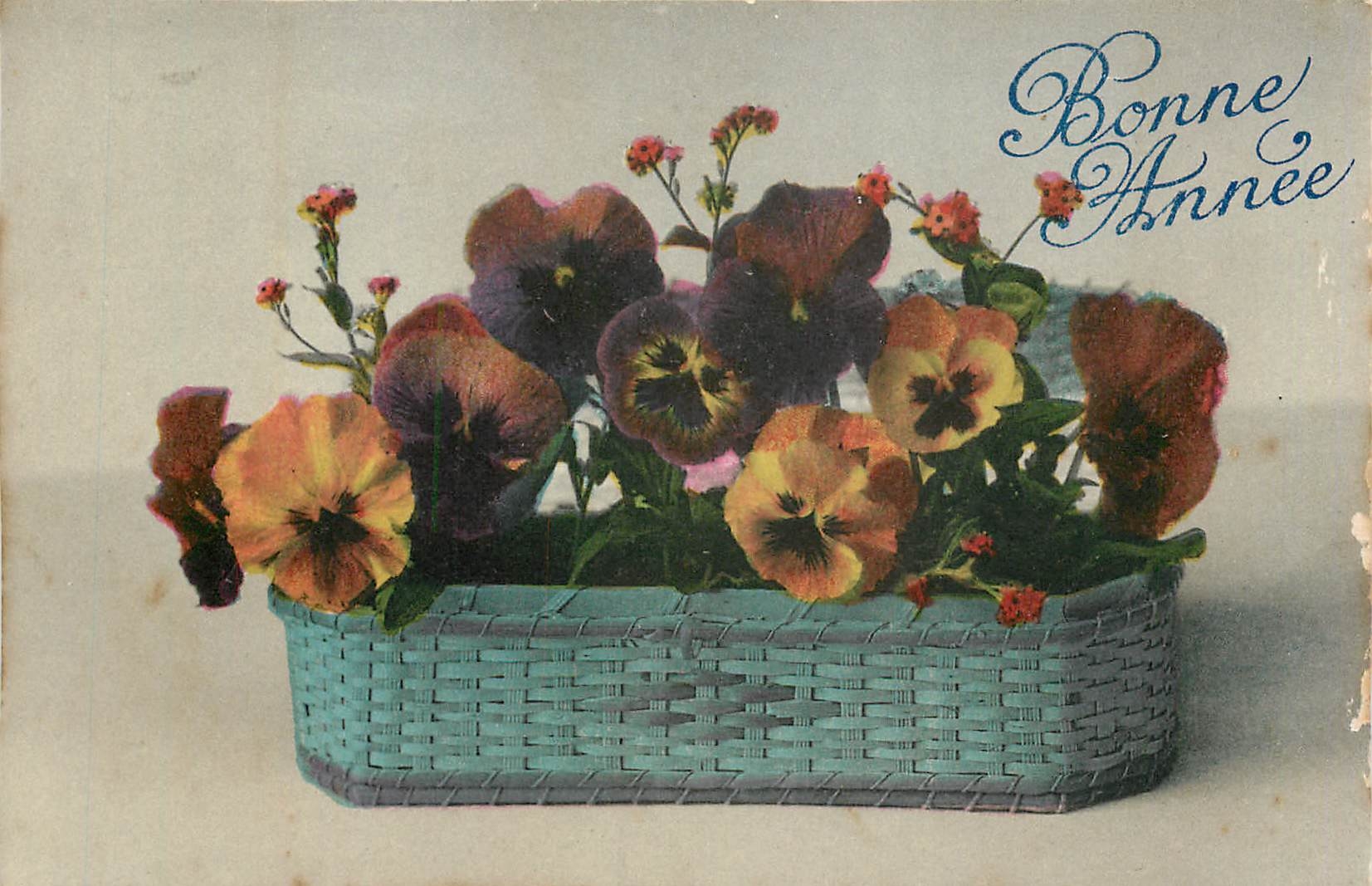 CPA Bonne Annee Fleurs