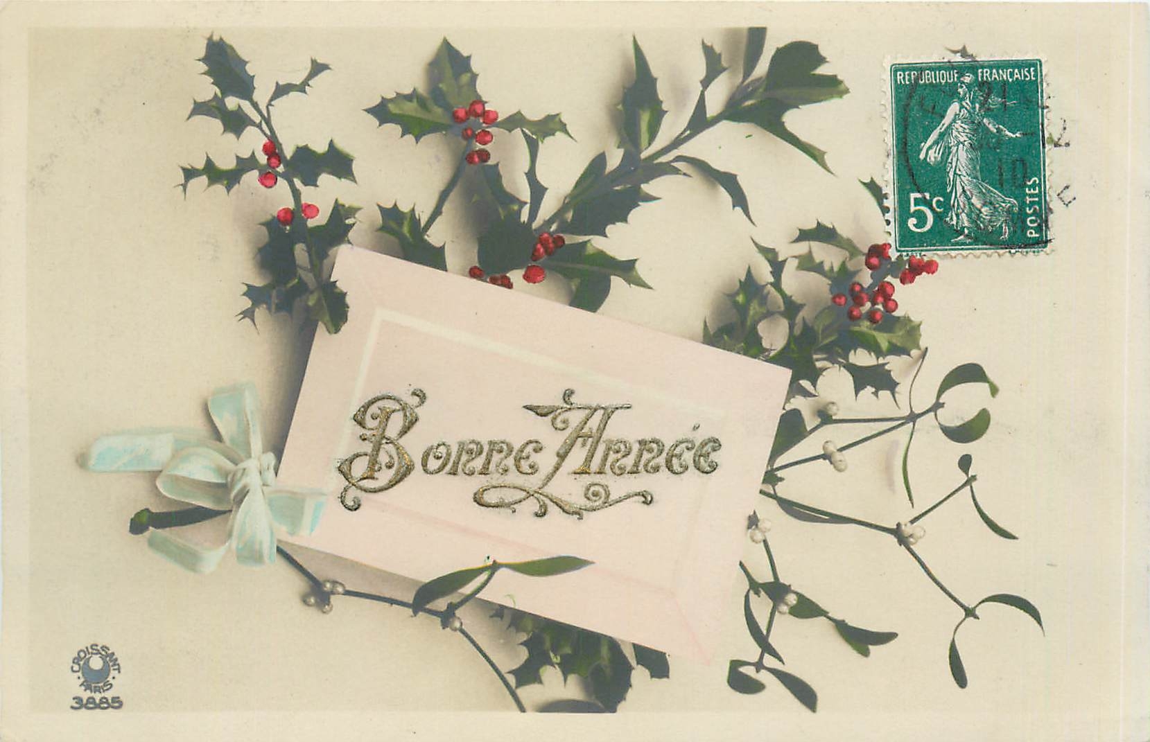 CPA Bonne Annee Fleurs