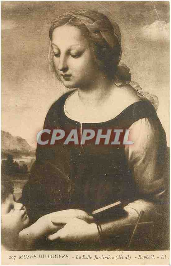 CPA Musee du Louvre La Belle Jardiniere detail Raphael 