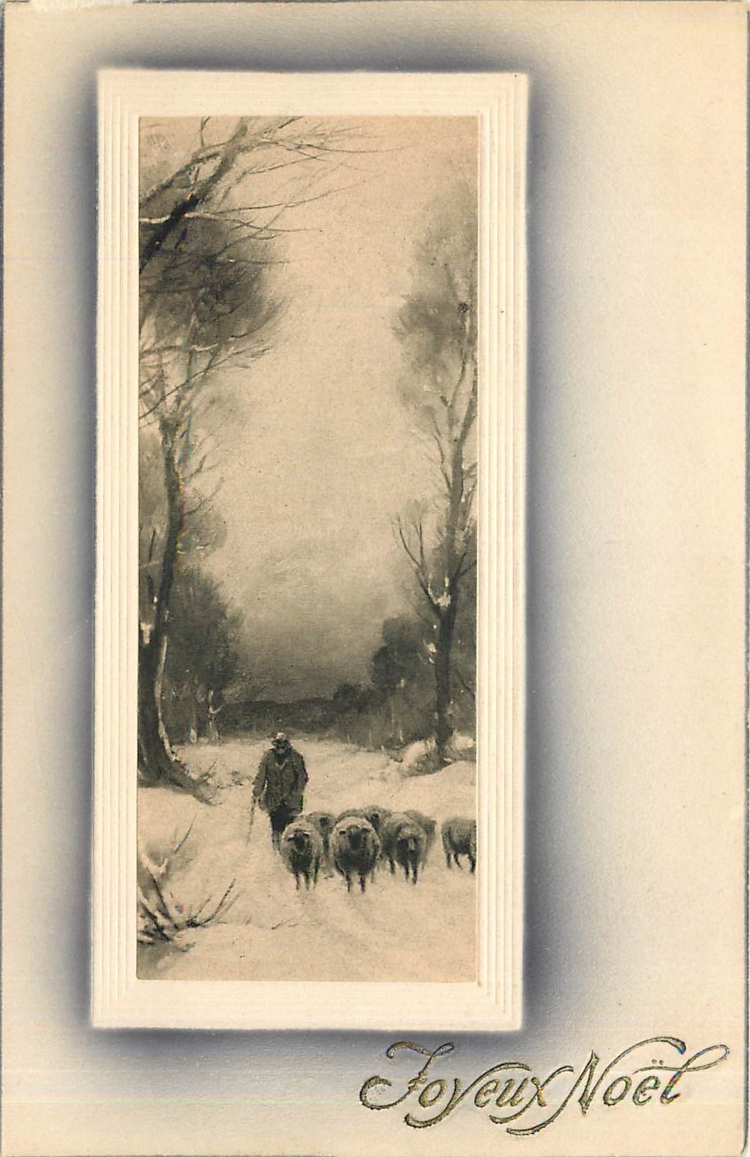 CPA Joyeux Noel Berger Moutons