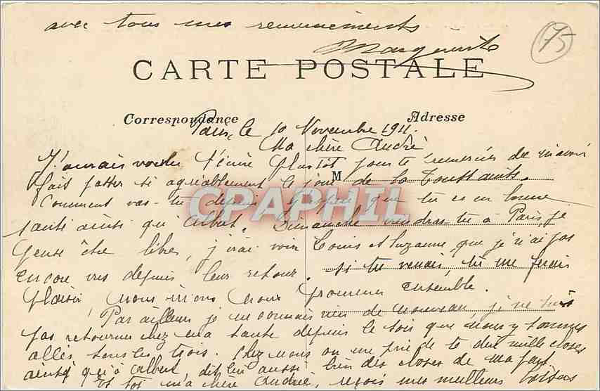 CPA Paris Avenue du Bois de Boulogne et l'Arc de Triomphe de l'Etoile  — Rückseite