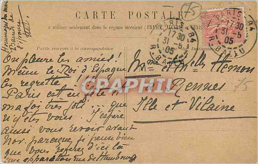 CPA Paris Gare de l'Est  — Rückseite