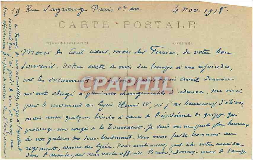 Paris (4e arrt) — L'Hôtel-de-Ville — Reconstuit par MM. Ballu et de Perthes après la Commune — Rückseite