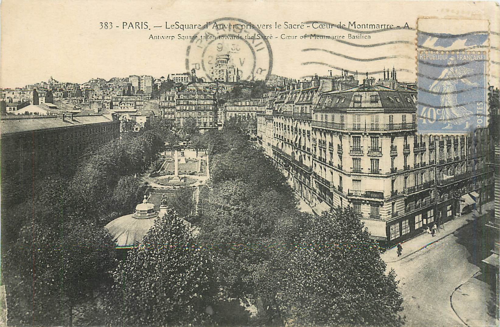CPA Paris Le Square Sacre Coeur de Montmartre 
