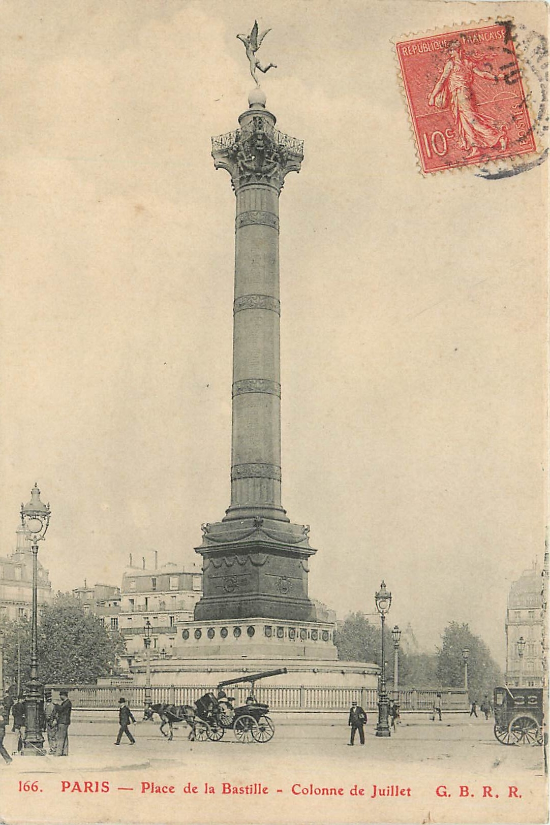 CPA Paris Place de la Bastille Colonne de Juillet 