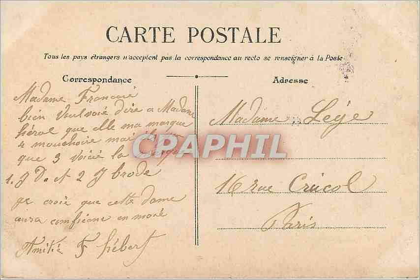 CPA Paris Place de la Bastille Colonne de Juillet  — Rückseite