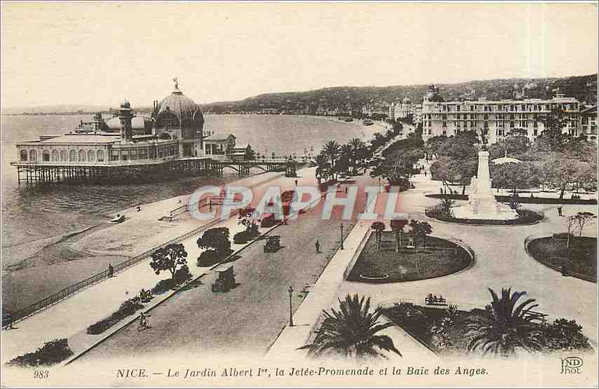 Nice — Le Jardin Albert Ier, la Jetée-Promenade et la Baie des Anges — Éditeur ND ROT, n° 983
